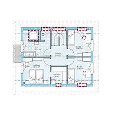 QNG⁺-Line: Fertighaus Variant 28-132: Grundrissoption DG