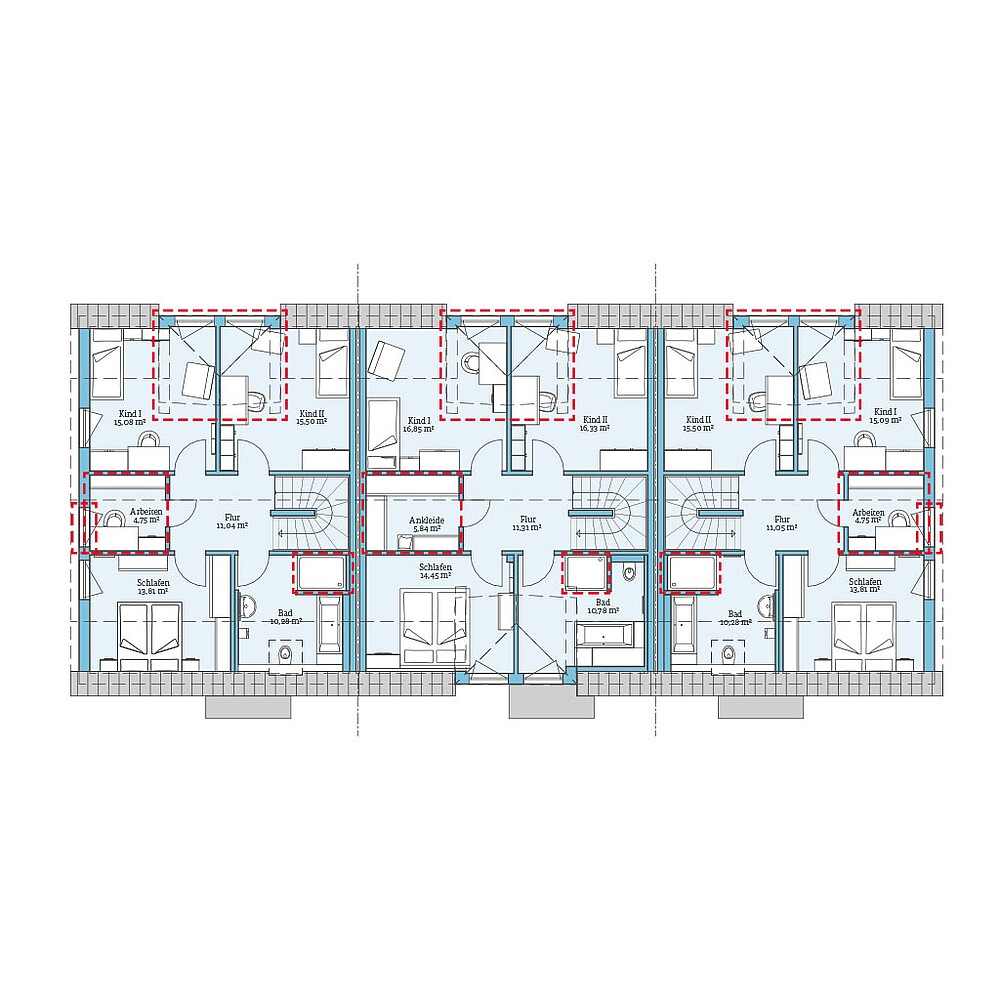 QNG⁺-Line: Reihenhaus 35-142: Grundrissoption 1 DG - Hanse Haus