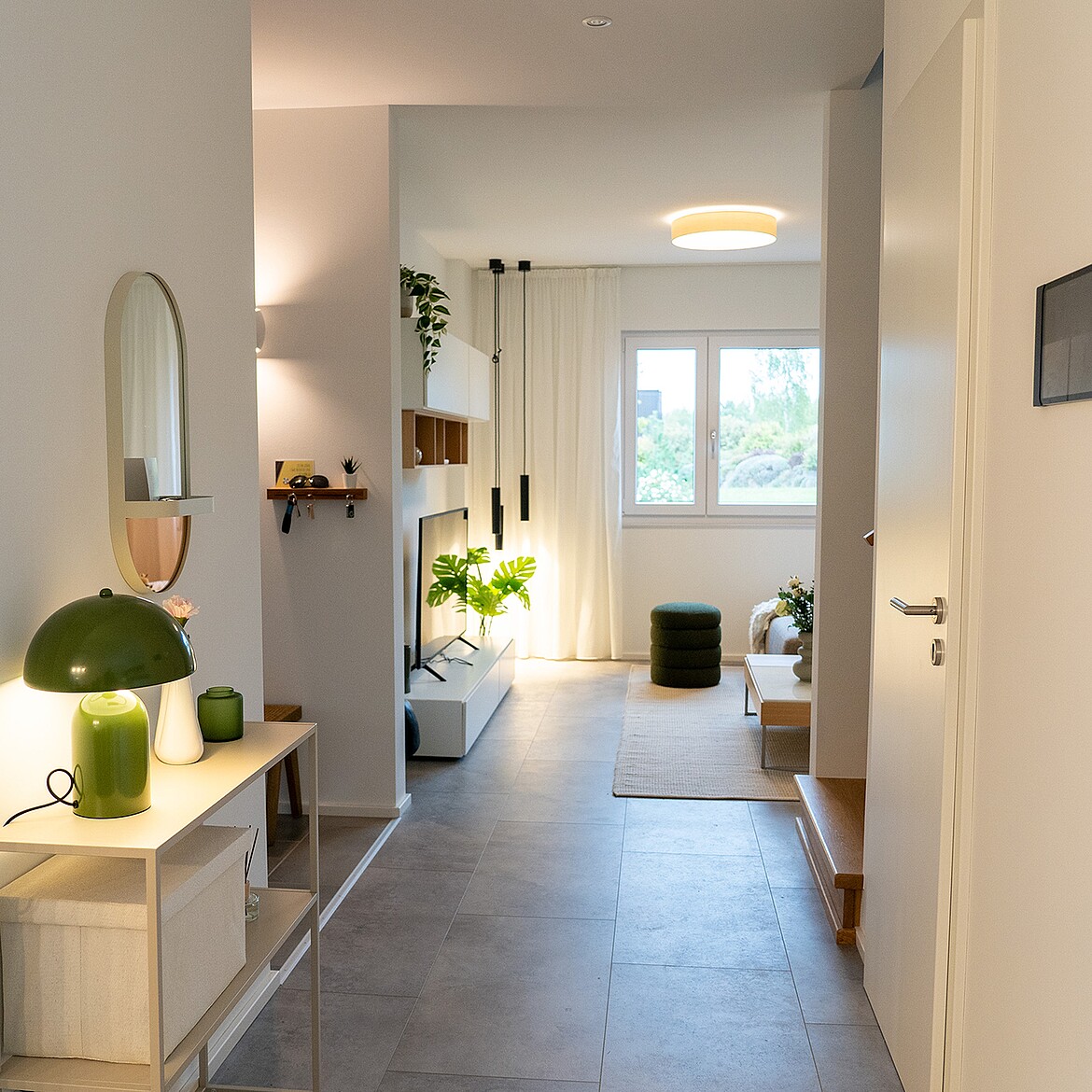 Musterhaus Doppelhaus 25-129: Eingangsbereich Fertighaus Doppelhaus 25-129: Eingang