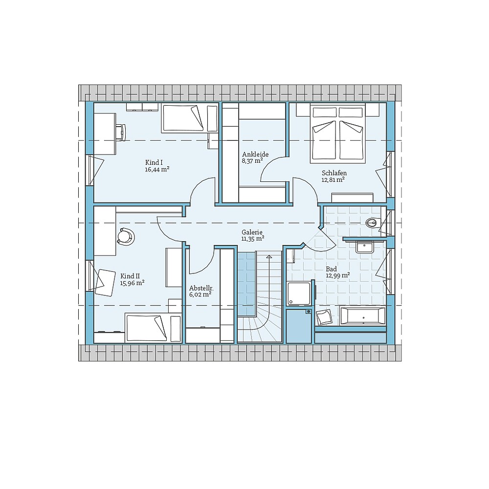 Fertighaus Variant 35-173: Grundriss DG