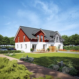 Fertighaus Doppelhaus 35-130 - Hanse Haus Fertighaus Doppelhaus 35-130