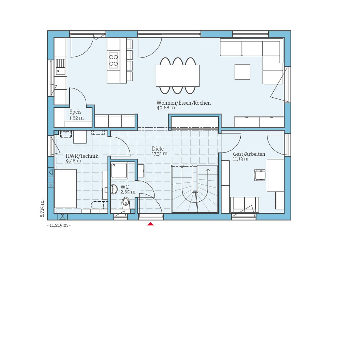 Grundriss: Erdgeschoss Vita 165: Grundriss EG