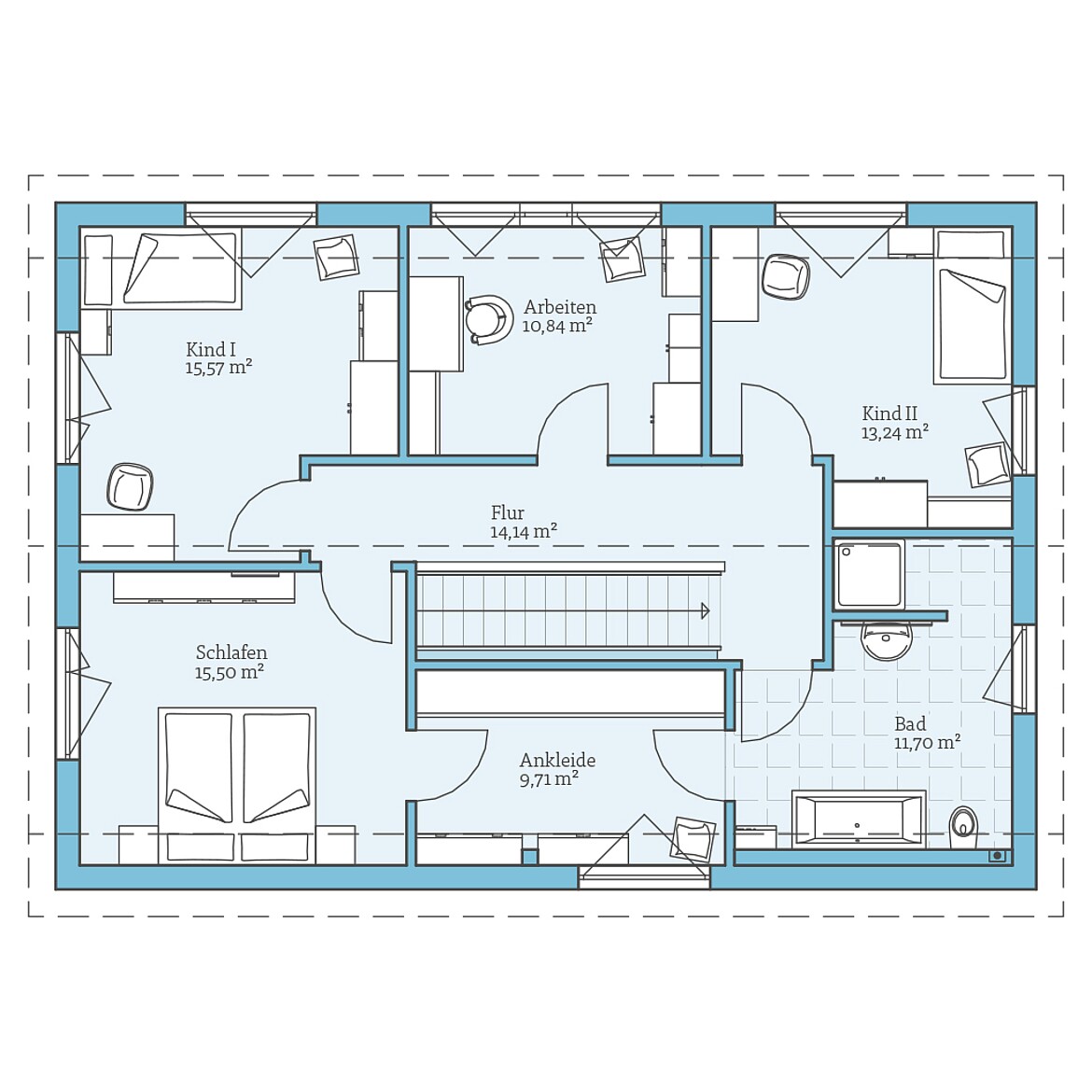 Prefabricated house Variant 25-183: Top floor plan