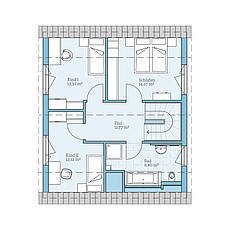 QNG⁺-Line: Fertighaus Variant 42-123: Grundriss DG