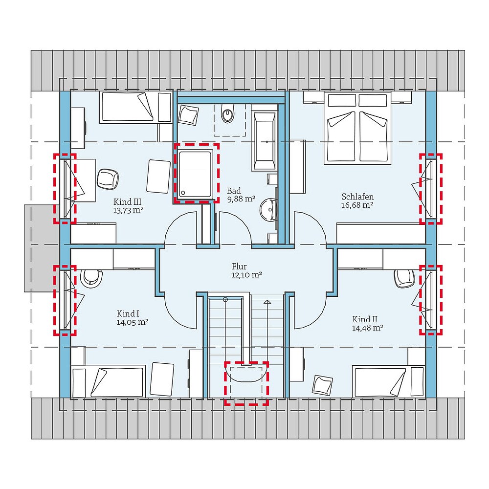 QNG⁺-Line: Variant 35-165: Grundrissoption DG - Hanse Hause