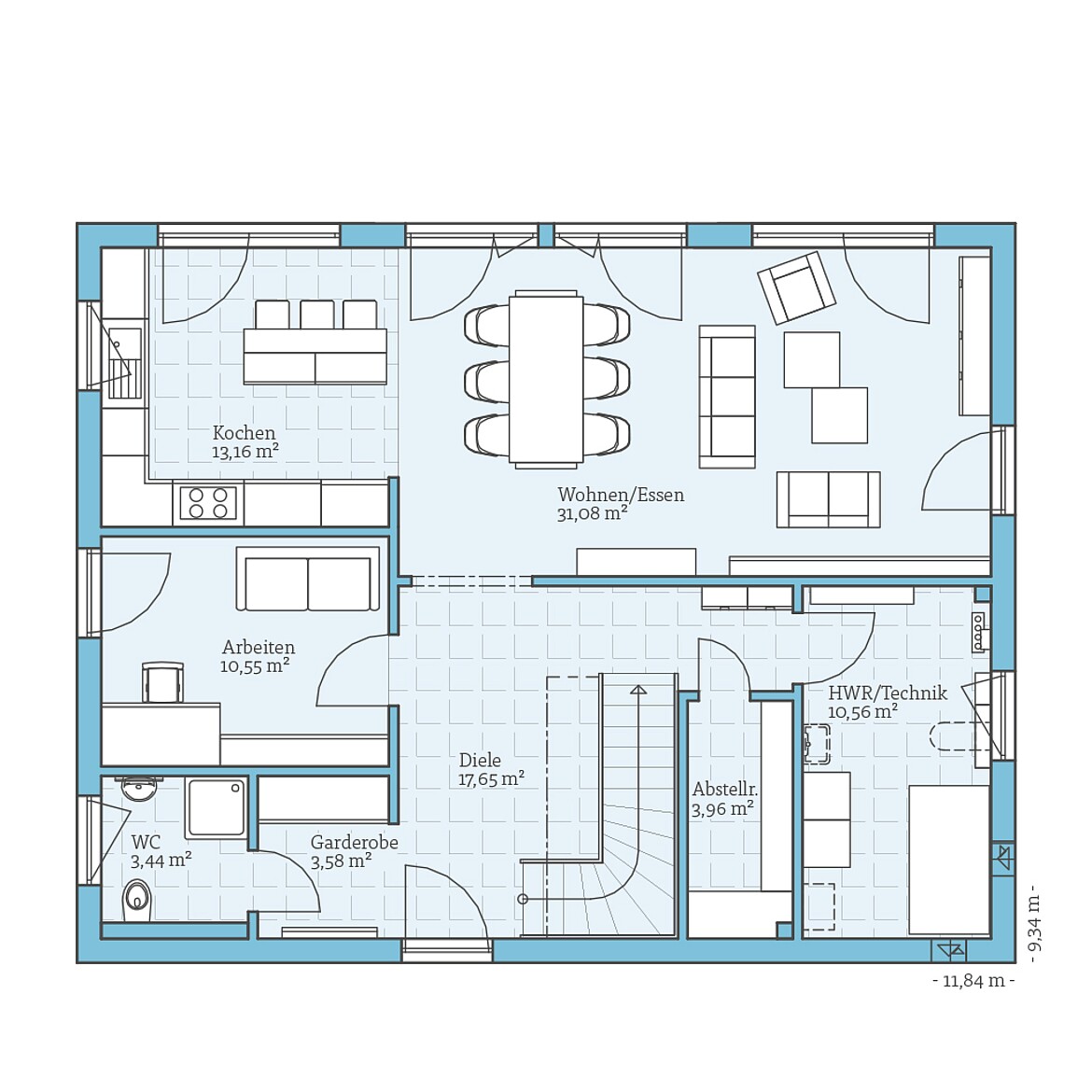 Prefabricated house Variant 35-184: Ground floor plan