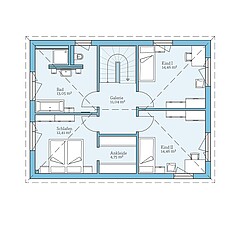 QNG⁺-Line Villa 142: Grundriss OG - Hanse Haus