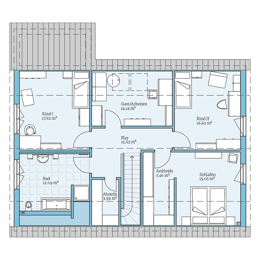 Fertighaus Duo 210: Grundriss DG