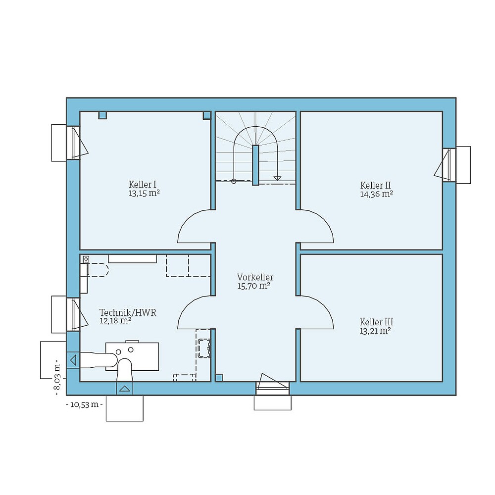 QNG⁺-Line Villa 142: Grundrissoption KG - Hanse Haus