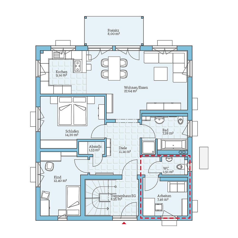 DUO 208: Grundrissoption EG - Hanse Haus
