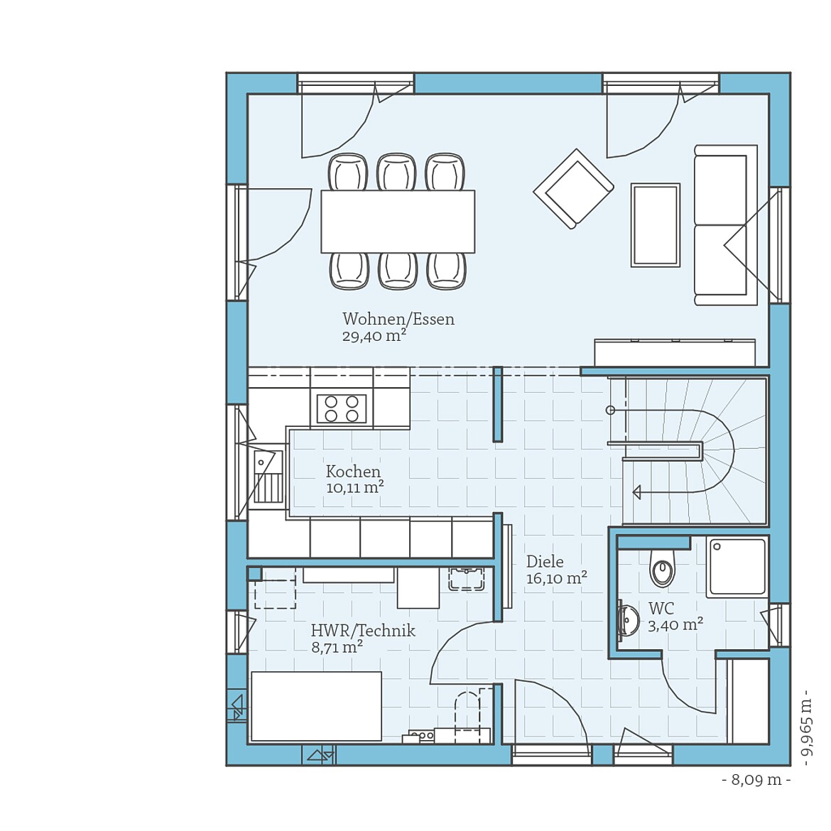 Prefabricated house Villa 133: Ground floor plan