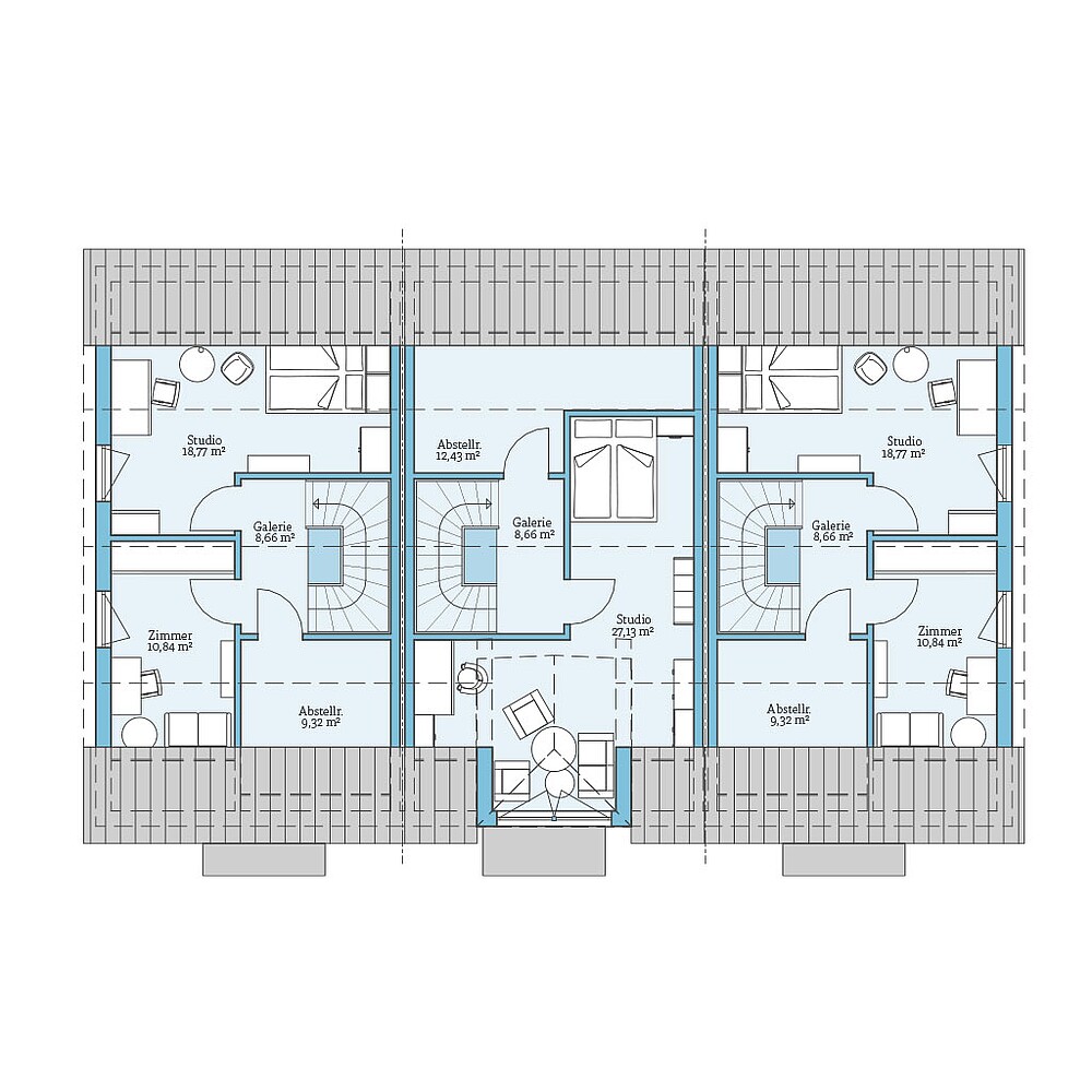 QNG⁺-Line: Reihenhaus 161: Grundrissoption 1 DG - Hanse Haus