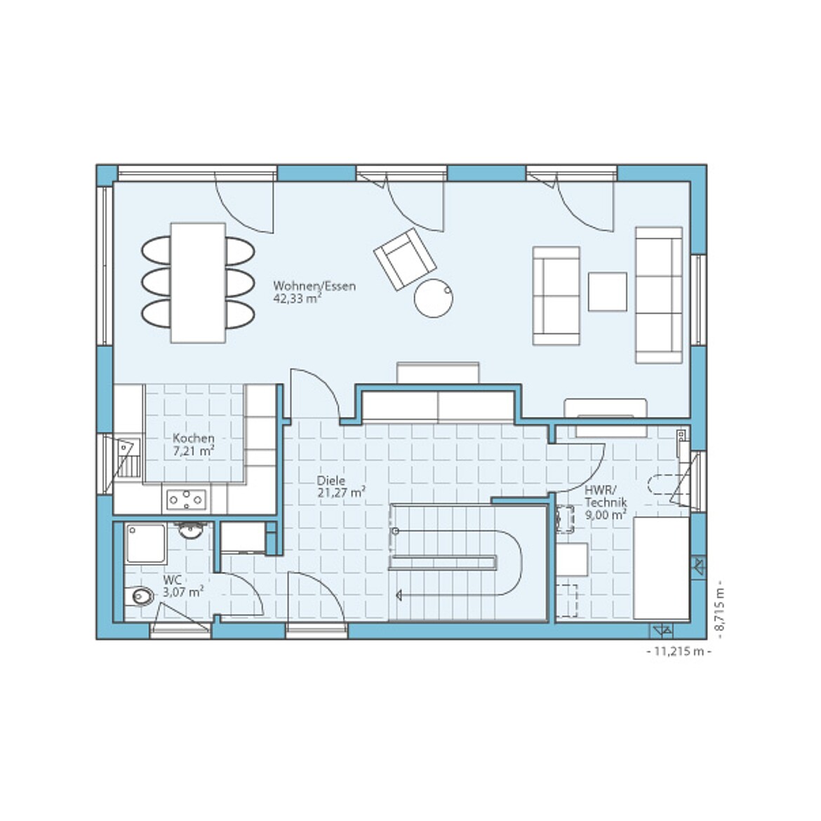 Prefabricated house Vita 165: Ground floor plan