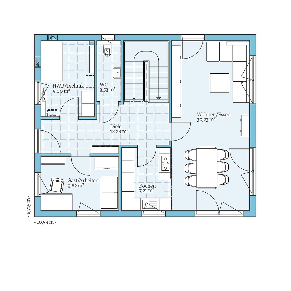 Fertighaus Variant 35-152: Grundriss EG
