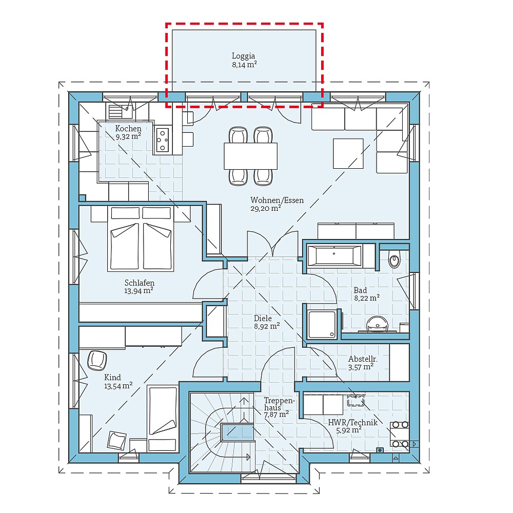 Fertighaus Duo 203: Grundrissoption OG