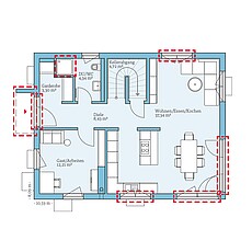 QNG⁺-Line Variant 38-139: Grundrissoption 2 EG - Hanse Haus