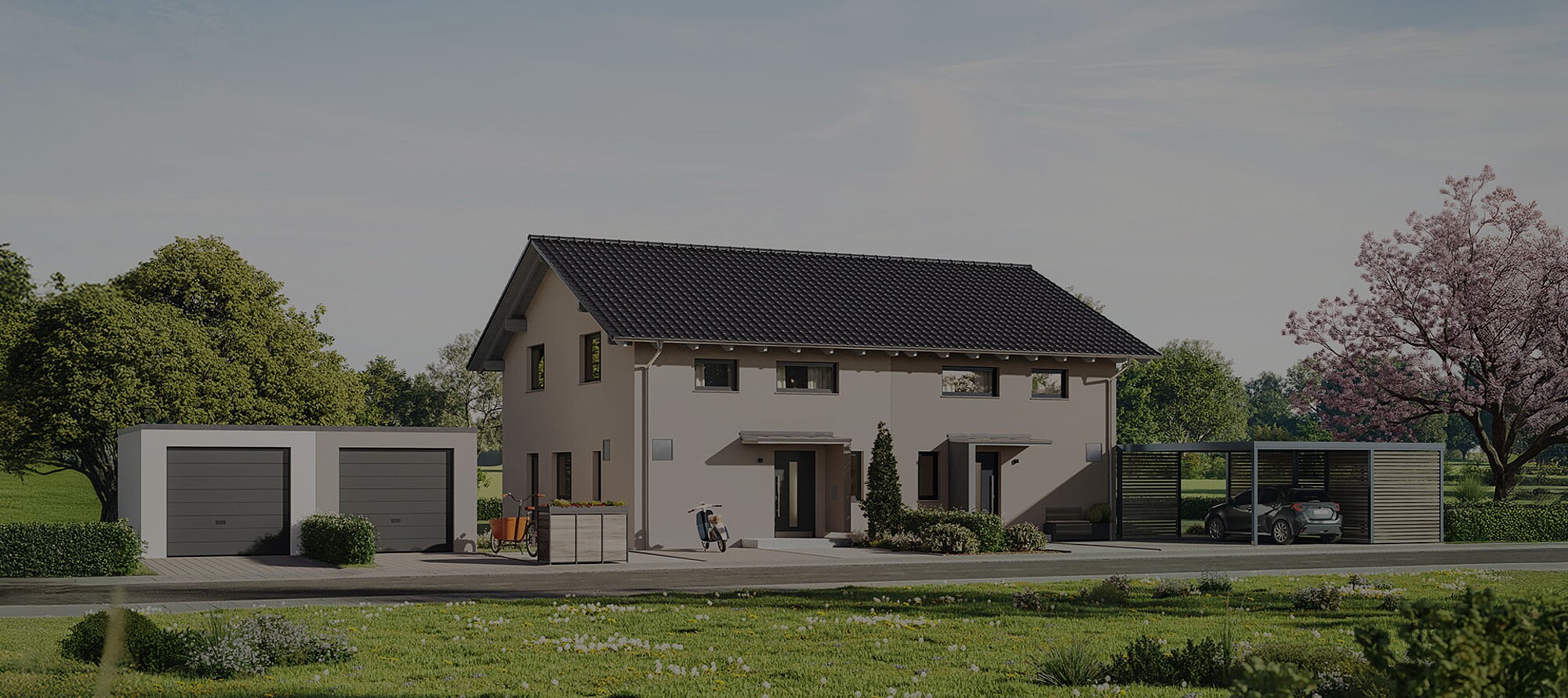 QNG⁺-Line: Fertighaus Doppelhaus 25-125