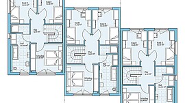 Fertighaus Reihenhaus 118 Variante 4: Grundriss OG
