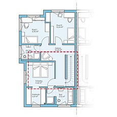 Fertighaus Doppelhaus 144: Grundrissoption OG