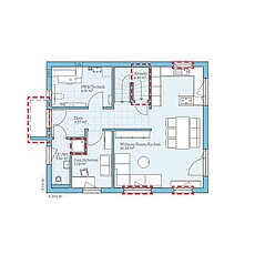 QNG⁺-Line: Fertighaus Variant 28-132: Grundrissoption EG