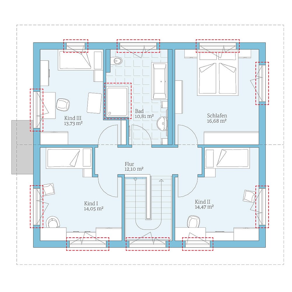 QNG⁺-Line: Fertighaus Villa 165: Grundrissoption OG