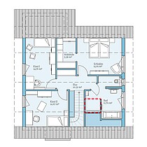 Variant 35-160 – Musterhaus-Grundriss (DG) QNG⁺-Line: Variant 35-160: Grundrissoption 1 DG - Hanse Haus