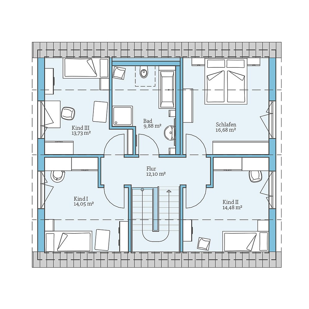 QNG⁺-Line: Variant 35-165: Grundriss DG - Hanse Hause