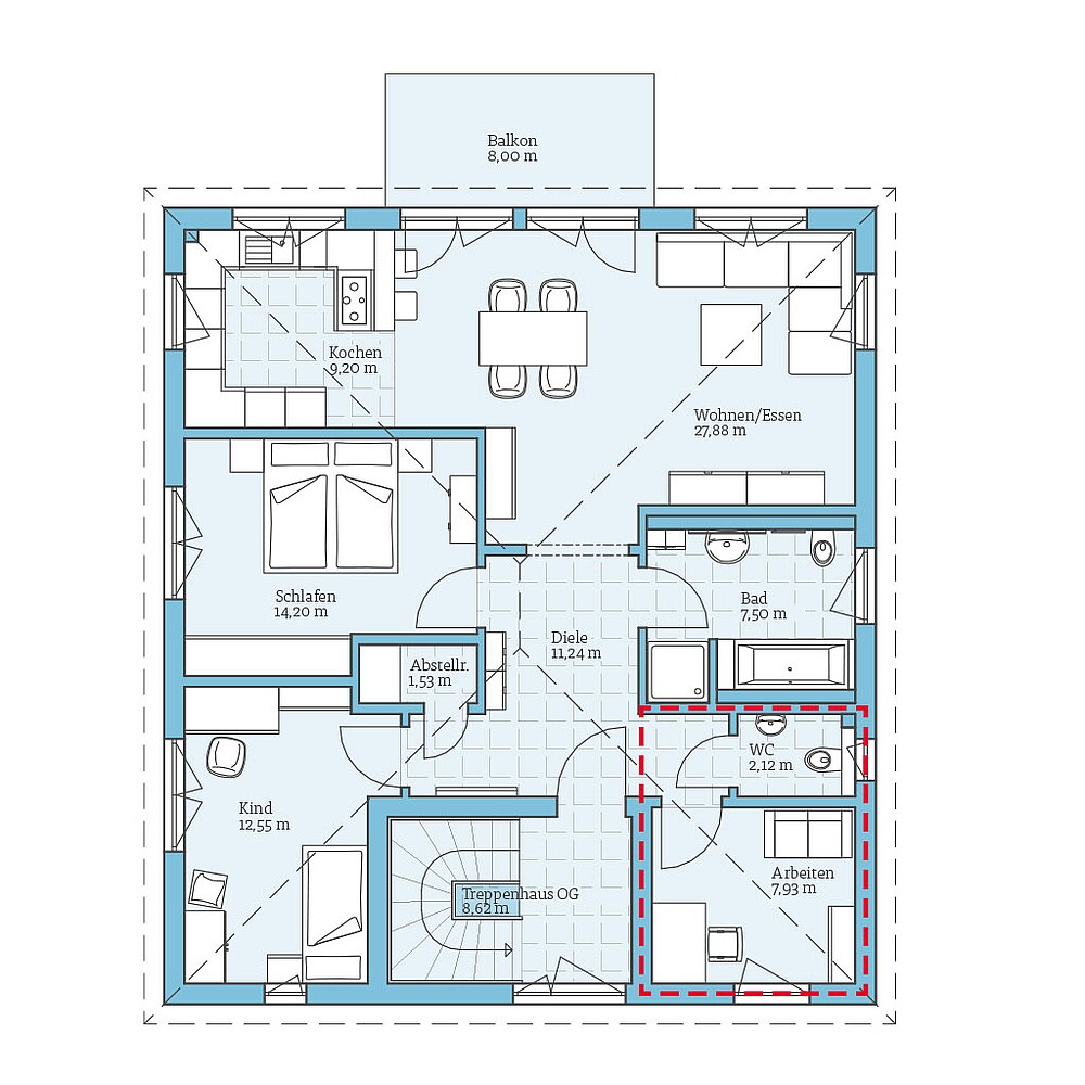 DUO 208: Grundrissoption OG - Hanse Haus