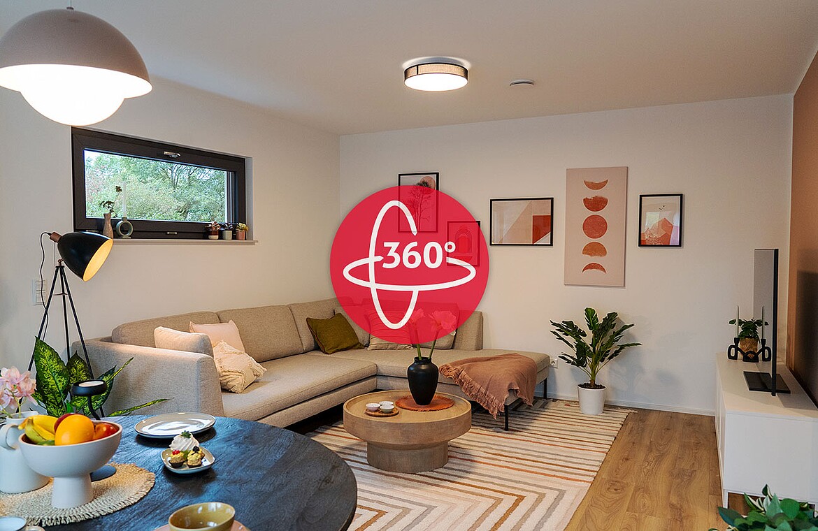 Fertighaus Doppelhaus Buchrasen 25-125: 360°-Rundgang - Hanse Haus Fertighaus Doppelhaus Buchrasen 25-125: 360°-Rundgang