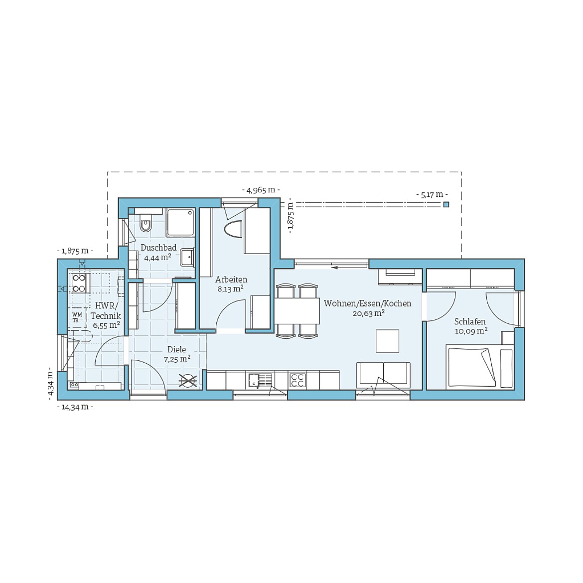 Prefabricated house Tiny House 57: Ground floor plan