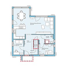 QNG⁺-Line: Fertighaus Variant 35-160: Grundrissoption EG