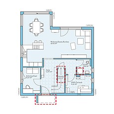 QNG⁺-Line: Fertighaus Villa 163: Grundrissoption EG