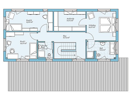 Fertighaus Duo 211: Grundriss OG