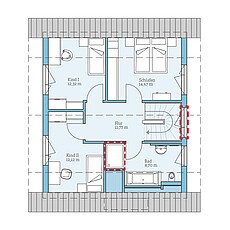 QNG⁺-Line: Fertighaus Variant 42-123: Grundrissoption DG