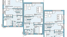 Fertighaus Reihenhaus 118 Variante 2: Grundriss EG