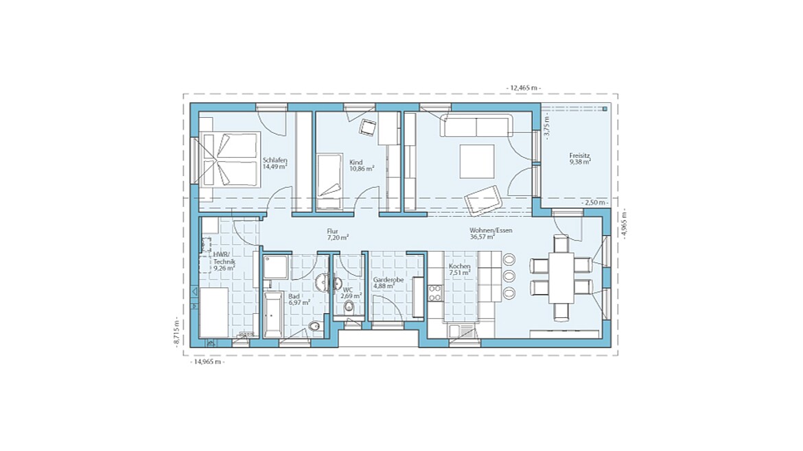 Bungalow Fertighaus Planung Grundriss
