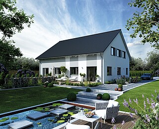 Doppelhaus als Fertighaus von Hanse Haus