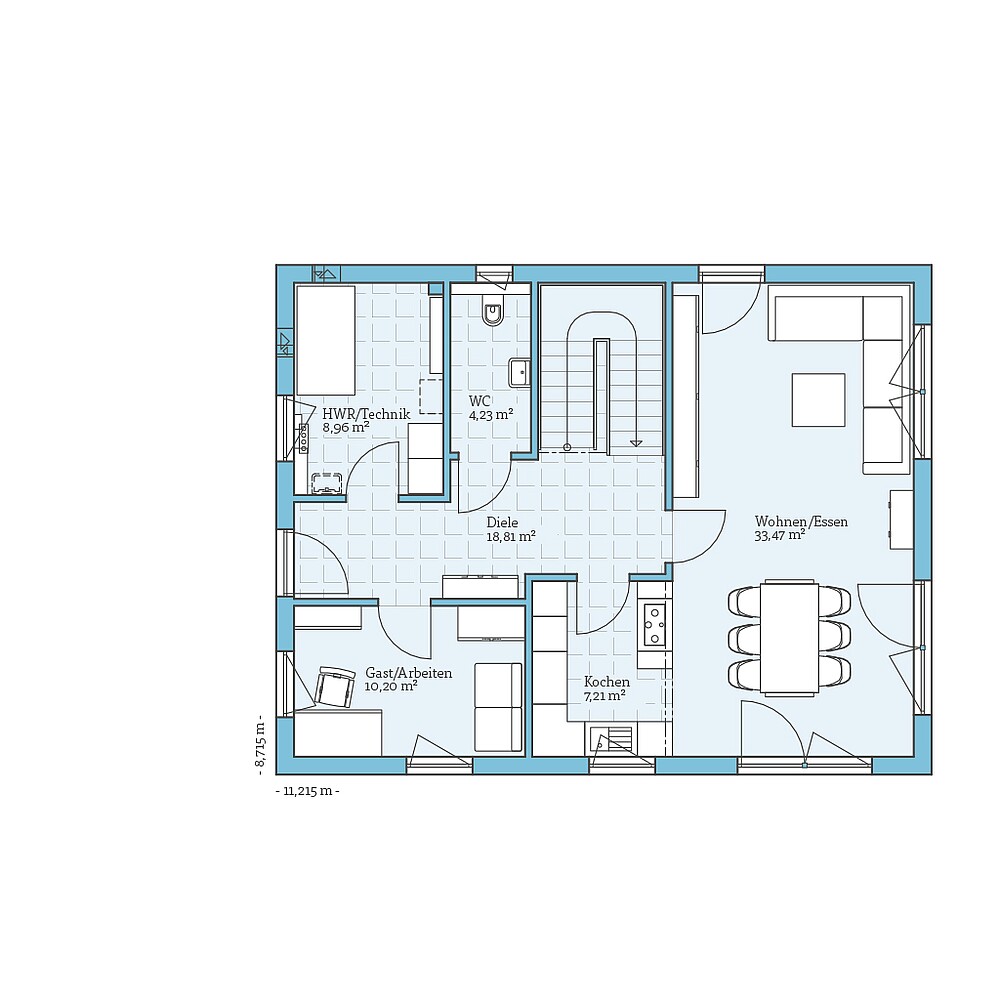 Fertighaus Variant 35-161: Grundriss EG