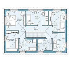 Fertighaus Villa 183: Grundriss OG