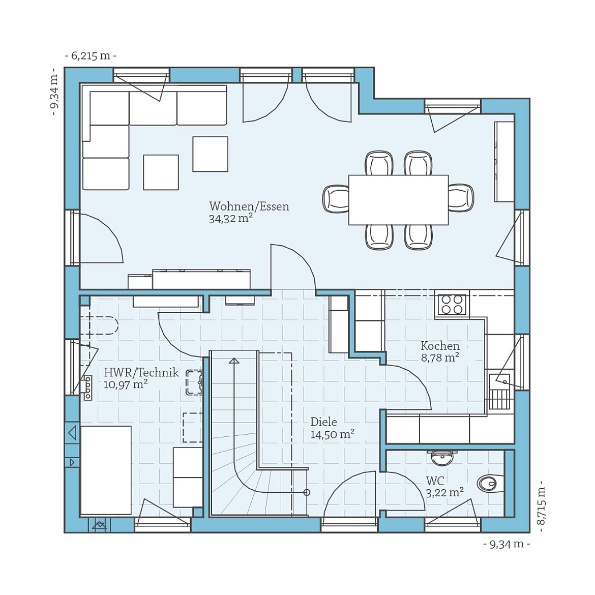 Prefabricated house Variant 45-130: Ground floor plan