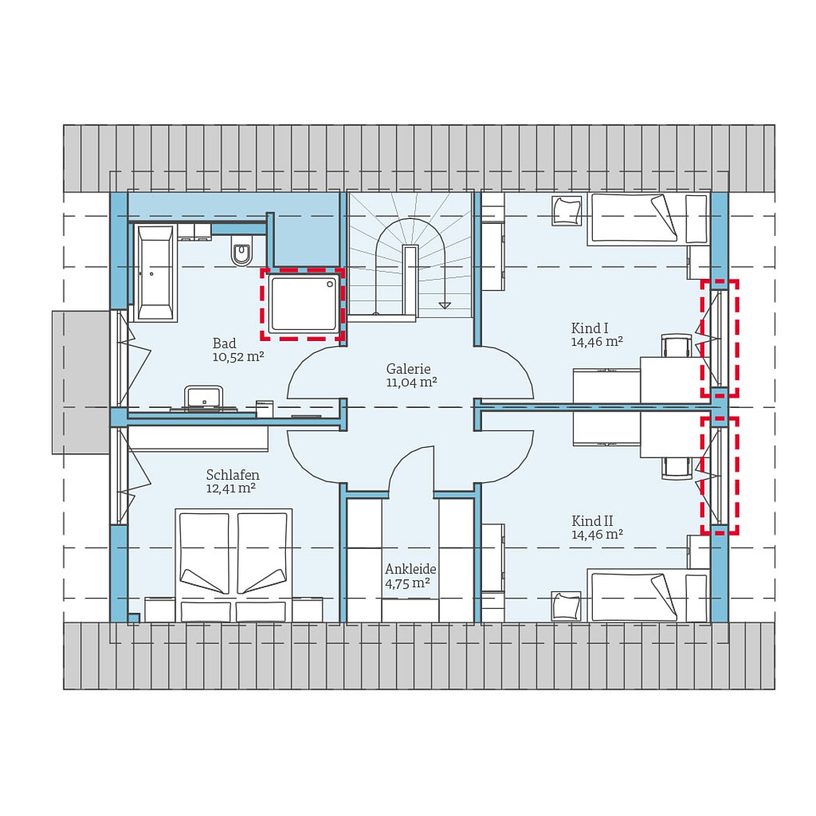 QNG⁺-Line Variant 38-139: Grundrissoption 1 DG - Hanse Haus