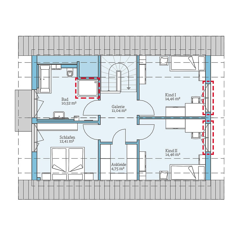 QNG⁺-Line Variant 38-139: Grundrissoption 1 DG - Hanse Haus