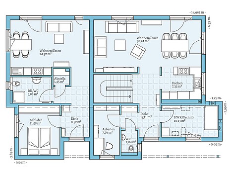 Fertighaus Duo 211: Grundriss EG