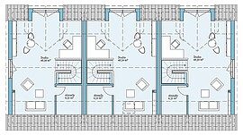 Fertighaus Reihenhaus 118 Variante 3: Grundriss DG