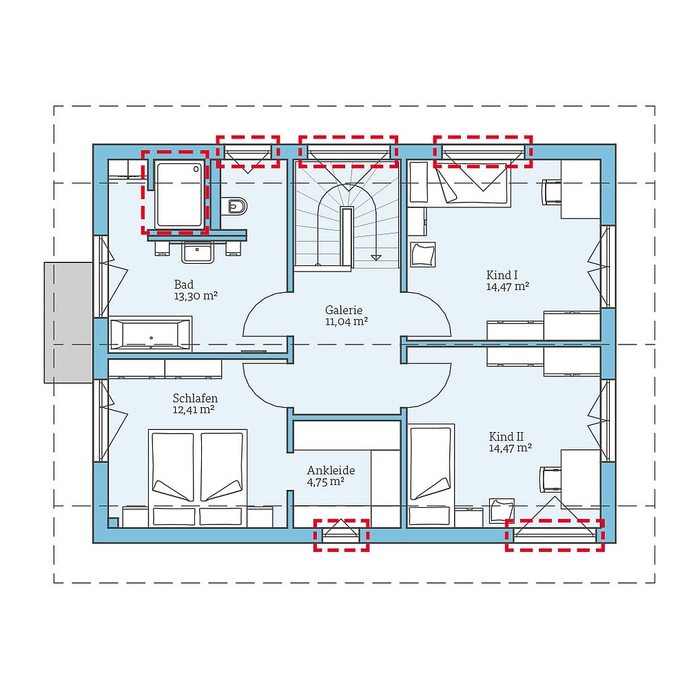 QNG⁺-Line Variant 30-141: Grundrissoption DG - Hanse Haus