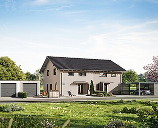 QNG⁺-Line: Fertighaus Doppelhaus 25-125 QNG⁺-Line: Fertighaus Doppelhaus 25-125