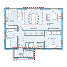 Fertighaus Villa 183: Grundrissoption EG