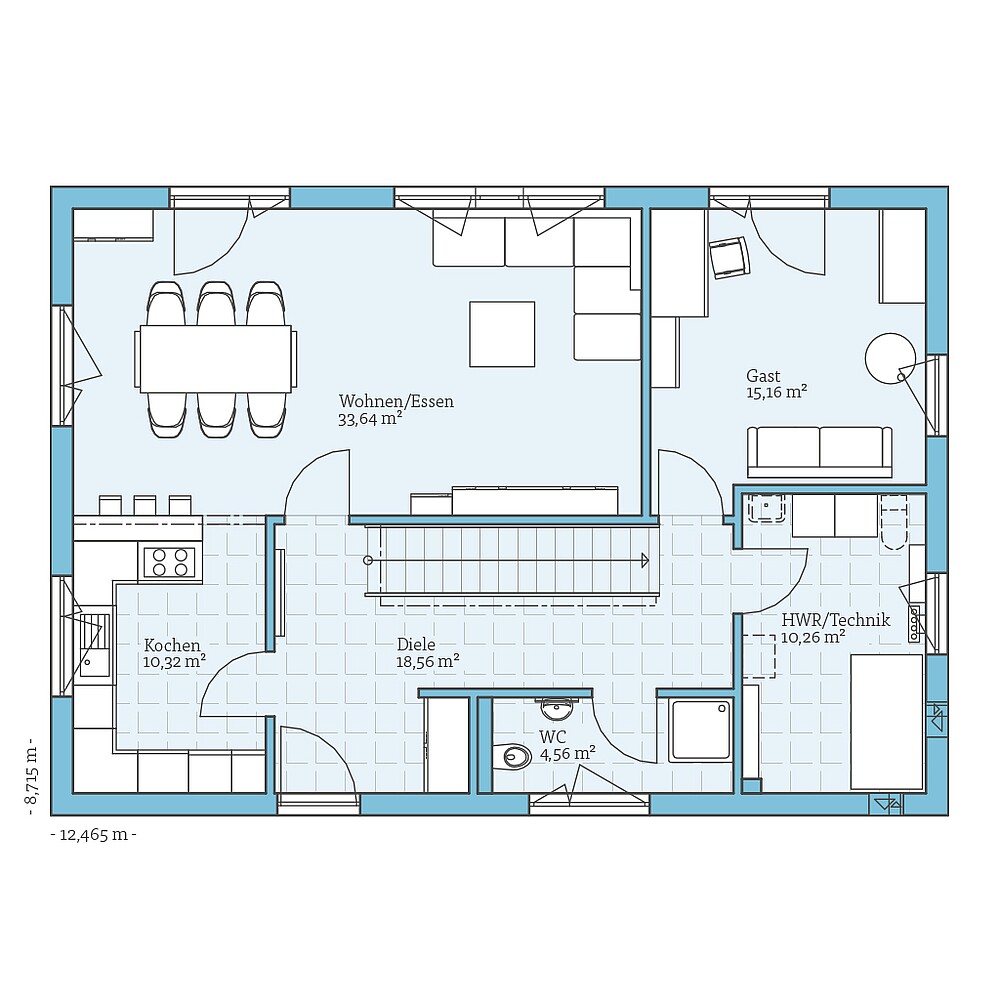 Fertighaus Variant 25-183: Grundriss EG