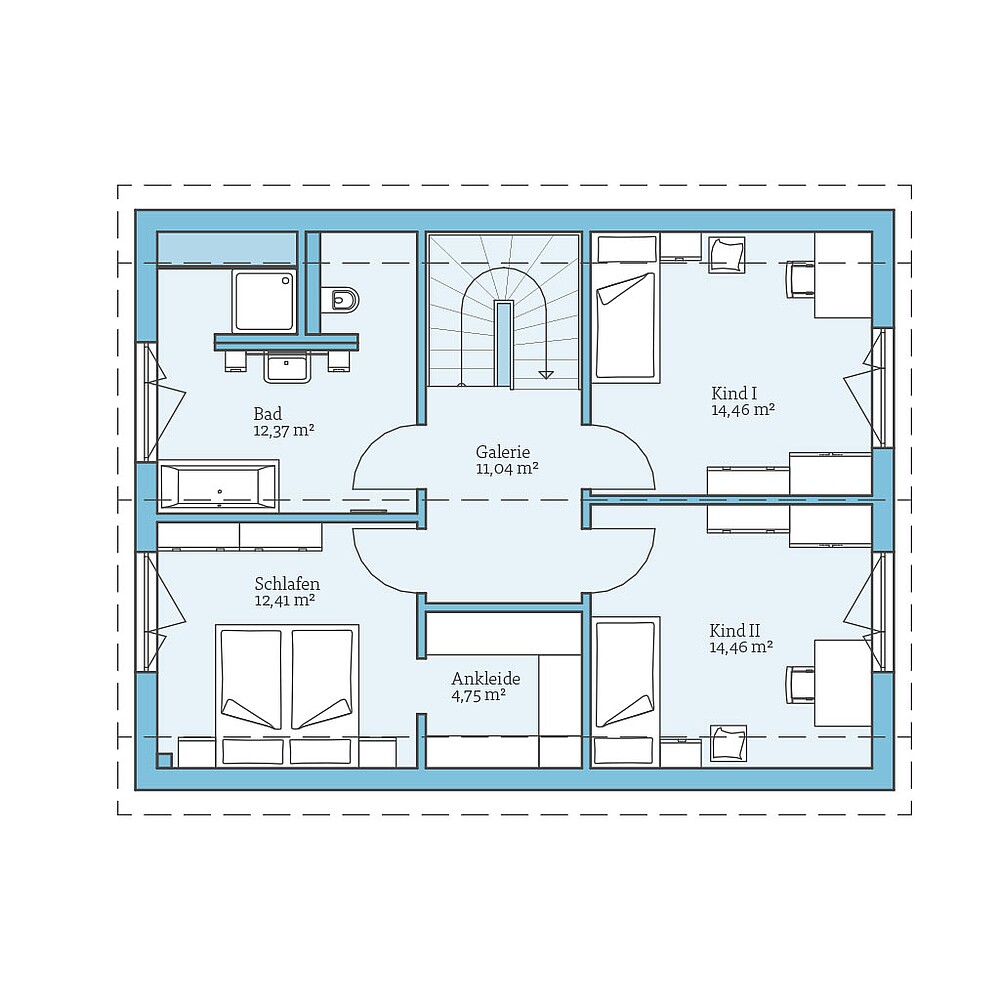 QNG⁺-Line Variant 30-141: Grundriss DG - Hanse Haus