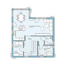 QNG⁺-Line: Fertighaus Variant 25-162: Grundriss EG